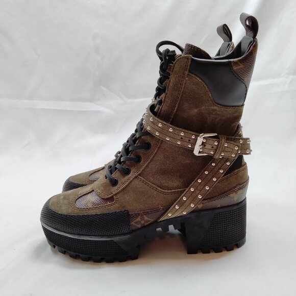 Louis Vuitton Boots Women Browns Suede 610-082325 - Picture 3 of 8